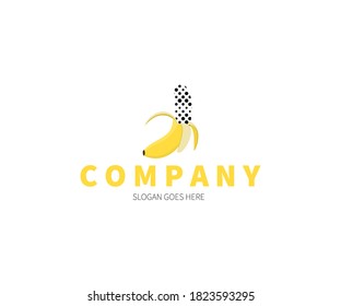 Modern Banana digital technology Logo Concept. Vector Design Illustration. Symbol and Icon Vector Template.