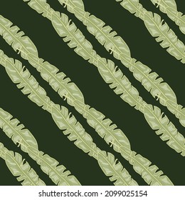 Modern Banana leaf seamless pattern with hand drawn tropical print. Fashionable nature background. Vector illustration for seasonal textile prints, fabric, banners, backdrops and wallpapers.