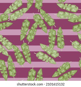 Modern Banana leaf seamless pattern with hand drawn tropical print. Summer art nature background. Vector illustration for seasonal textile prints, fabric, banners, backdrops and wallpapers.