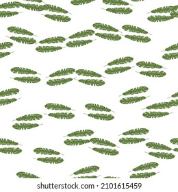 Modern Banana leaf seamless pattern with hand drawn tropical print. Fashionable nature background. Vector illustration for seasonal textile prints, fabric, banners, backdrops and wallpapers.