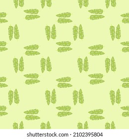 Modern Banana leaf seamless pattern with hand drawn tropical print. Summer art nature background. Vector illustration for seasonal textile prints, fabric, banners, backdrops and wallpapers.