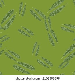 Modern Banana leaf seamless pattern with hand drawn tropical print. Fashionable nature background. Vector illustration for seasonal textile prints, fabric, banners, backdrops and wallpapers.
