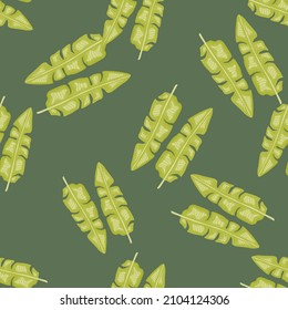 Modern Banana leaf seamless pattern with hand drawn tropical print. Summer art nature background. Vector illustration for seasonal textile prints, fabric, banners, backdrops and wallpapers.