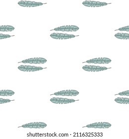 Modern Banana leaf seamless pattern with hand drawn tropical print. Fashionable nature background. Vector illustration for seasonal textile prints, fabric, banners, backdrops and wallpapers.