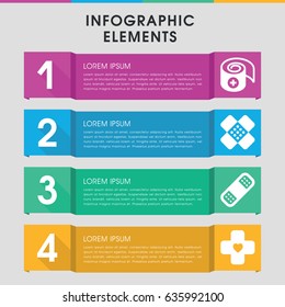 Modern bandaid infographic template. infographic design with bandaid icons includes . can be used for presentation, diagram, annual report, web design.