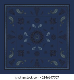 Modern Bandana print vector illustration