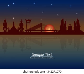 Modern Bangkok City Skyline Design vector