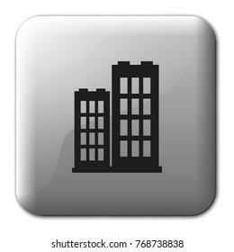 Modern bank building flat vector icon.