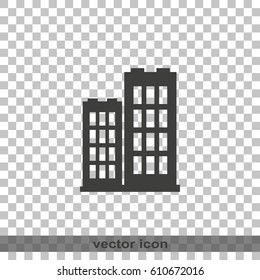 Modern bank building icon.
