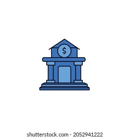 Modern bank building icon vector 