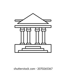 Modern bank building icon vector