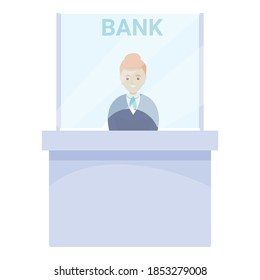 Modern Bank Teller Icon. Cartoon Of Modern Bank Teller Vector Icon For Web Design Isolated On White Background