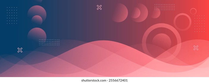 modern banne rbackground,wave effect style,red and dark blue gradations,geometric,vector eps 10