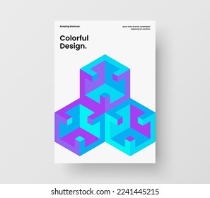 Diseño vectorial de diseño de banner A4 moderno. Diseño de portada del catálogo de hexágonos geométricos asombrosos.