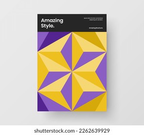 Modern banner A4 design vector template. Creative mosaic pattern company brochure concept.