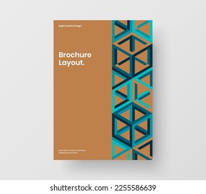 Modern banner A4 vector design layout. Colorful mosaic pattern book cover template.