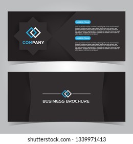 Modern Banner for advertisement. Flyer design or web template set. Vector illustration commercial promotion background. Black and blue color. - Vector