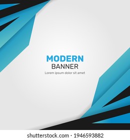 Modern banner background with abstract blue shapes. - Vector.

