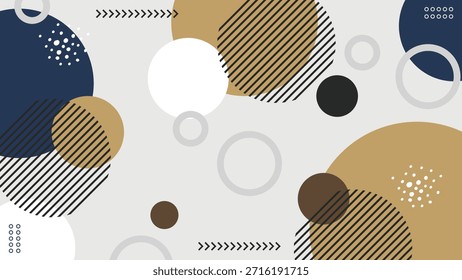 Modern Banner Background Abstract Circles Brown Black and White Geometric Shapes. Vector Illustration