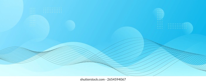 Fondo de Anuncio moderno. Gradaciones azules Ondas Forma.Línea.Diseño simple.Abstracto Memphis.Vector EPS 10