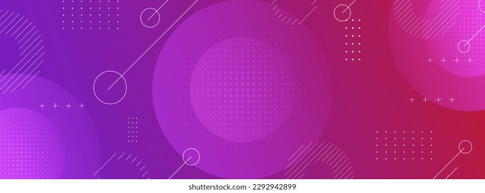 Modern banner background. colorful, purple red gradation, line, memphis line, abtract eps 10