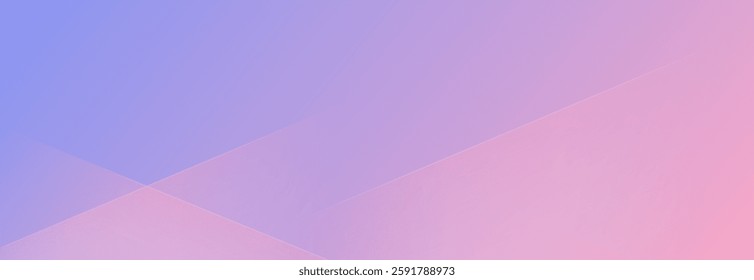 Modern banner background featuring colorful pink and purple gradations with slash shapes. Abstract Memphis style creates a trendy, vibrant aesthetic.
