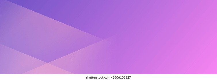 Modern banner background featuring colorful pink and purple gradations with slash shapes. Abstract Memphis style creates a trendy, vibrant aesthetic.