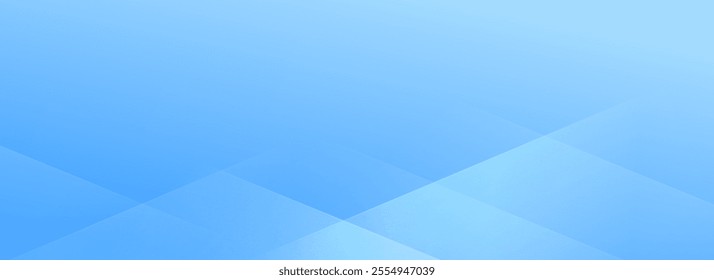Modern banner background featuring light blue gradations with slash shapes. Abstract Memphis style creates a trendy, vibrant aesthetic.