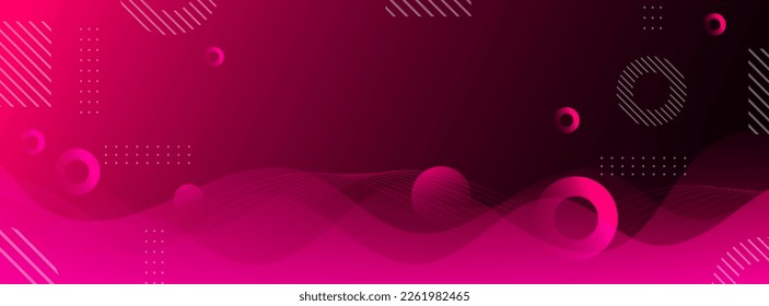 Modern banner background. full color, pink and black gradations, wave eps 10