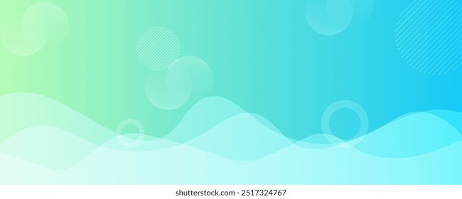 Modern banner background. full color, bright blue green gradation, wave eps 10