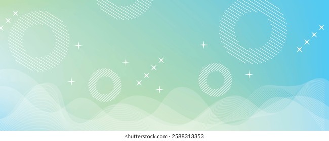 Modern banner background. full color, bright blue green gradation, wave eps 10