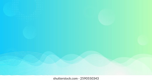 Modern banner background. full color, bright blue green gradation, wave eps 10