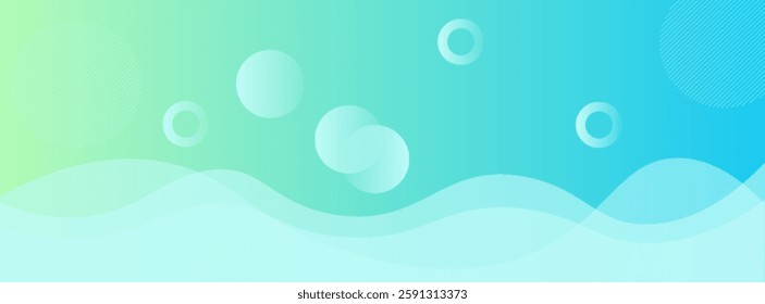 Modern banner background. full color, bright blue green gradation, wave eps 10