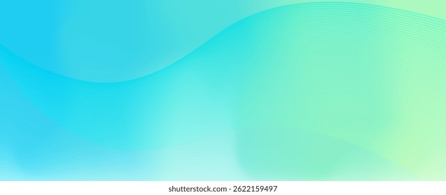 Modern banner background. full color, bright blue green gradation, wave eps 10