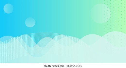 Modern banner background. full color, bright blue green gradation, wave eps 10