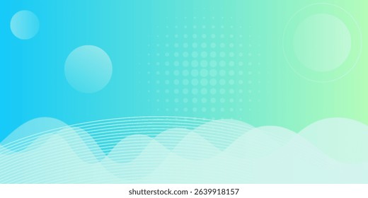 Modern banner background. full color, bright blue green gradation, wave eps 10