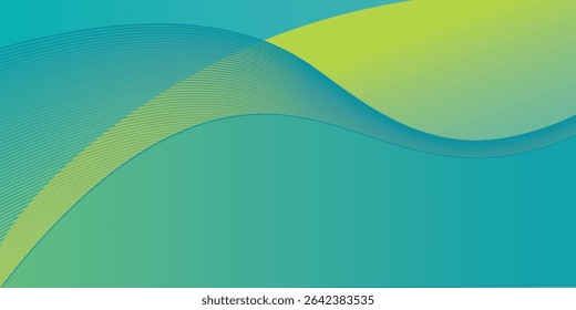 Modern banner background. full color, bright blue green gradation, wave eps 10