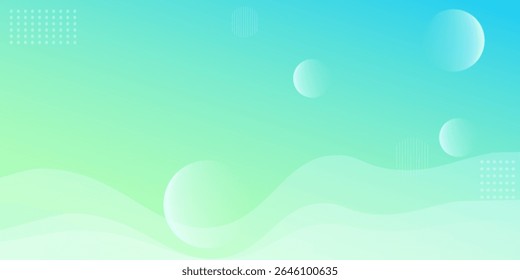 Modern banner background. full color, bright blue green gradation, wave eps 10