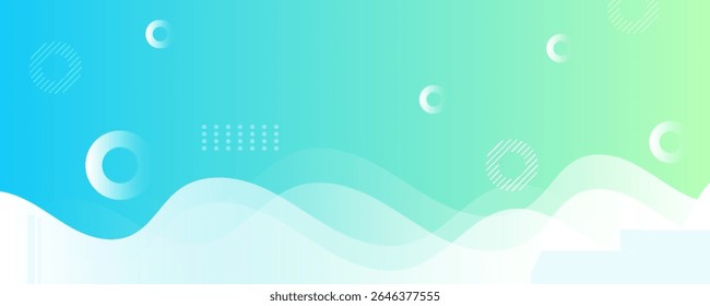 Modern banner background. full color, bright blue green gradation, wave eps 10
