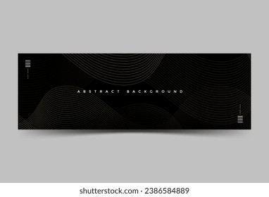 Modern banner background, geometric, black gradation, wave line pattern combination, abstract