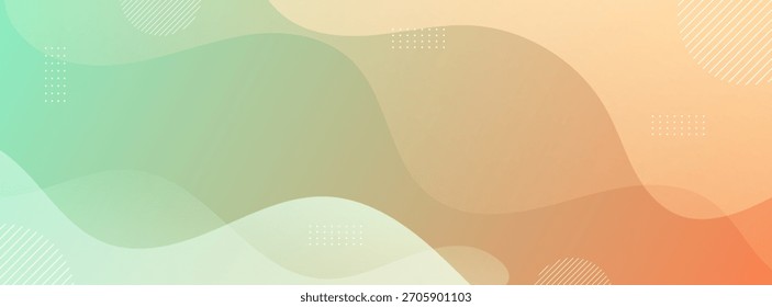 Moderno fondo de Anuncio naranja y verde gradaciones forma de onda, fondo de memphis, diseño simple, Vector