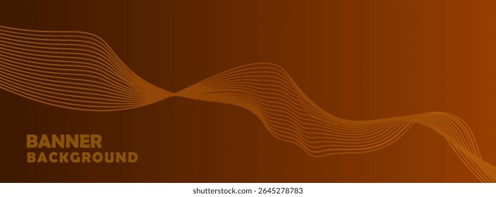 Modernes Banner Hintergrund orange mit Wellen Linien abstrakte Memphis, bunt