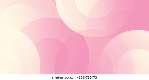 Modern banner background, pastel colorful, pink and yellow gradations. Circle effect art design