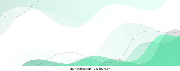 Fondo de banner moderno, efecto ondulado, Grado verde, transparente, memphis, abstracto, línea