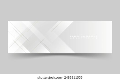 Modern banner background, white and gray graddations, design minimalist, abstract ,slash ,shape line gold. Eps 10 .