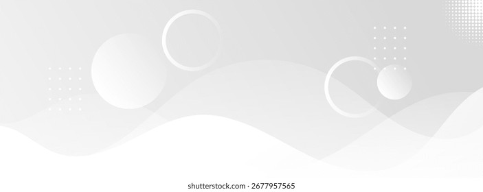 modern banner background white and gray gradations.wave shape .geometric background.circle shape.vector eps 10