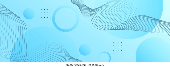 Fondo de Anuncio moderno. Color suave. Gradiente azul. Ondulado y Circle.Shape.Line.EPS 10