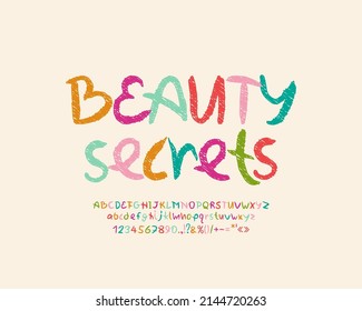 Modern banner Beauty Secrets with creative lettering