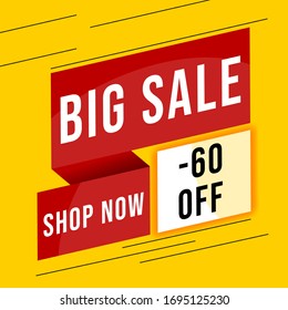 modern banner big sale up to 60%