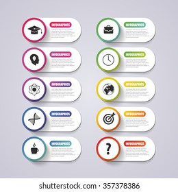 Modern banner button with icons. Vector illustration.